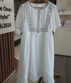 لباس دخترانه /سارافون دخترانه حریر گلدوزی