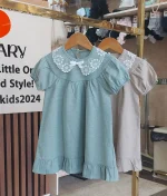 لباس دخترانه / پیراهن مدل الارا یقه گیپور
