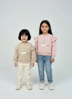 بلوز دخترانه/ بلوز دو قلب دخترانه