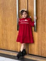 پیراهن مخمل کبریتی پروا - تصویر 5
