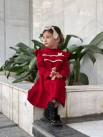 پیراهن مخمل کبریتی پروا - تصویر 7
