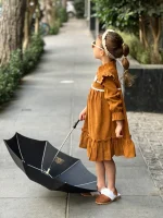 پیراهن دخترانه /پیراهن مخمل کبریتی پروا