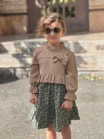 پیراهن مخمل کبریتی نووا - تصویر 3