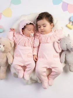 سرهمی نوزادی/سرهمی نوزادی صورتی با کلاه ست