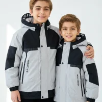 کاپشن پسرانه/کاپشن مشکی طوسی وارداتی 