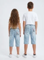 شلوارک جین/شلوارک جین پشت چاپ