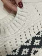 بافت دخترانه/بافتM&S شیری مشکی
