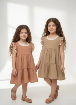 پیراهن دخترانه/پیراهن یقه گیپور۷۶۶۲۰