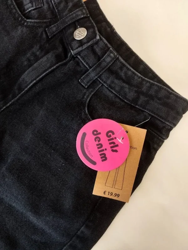 شلوار جین نیم بگ DENIM/شلوار جین دخترانه