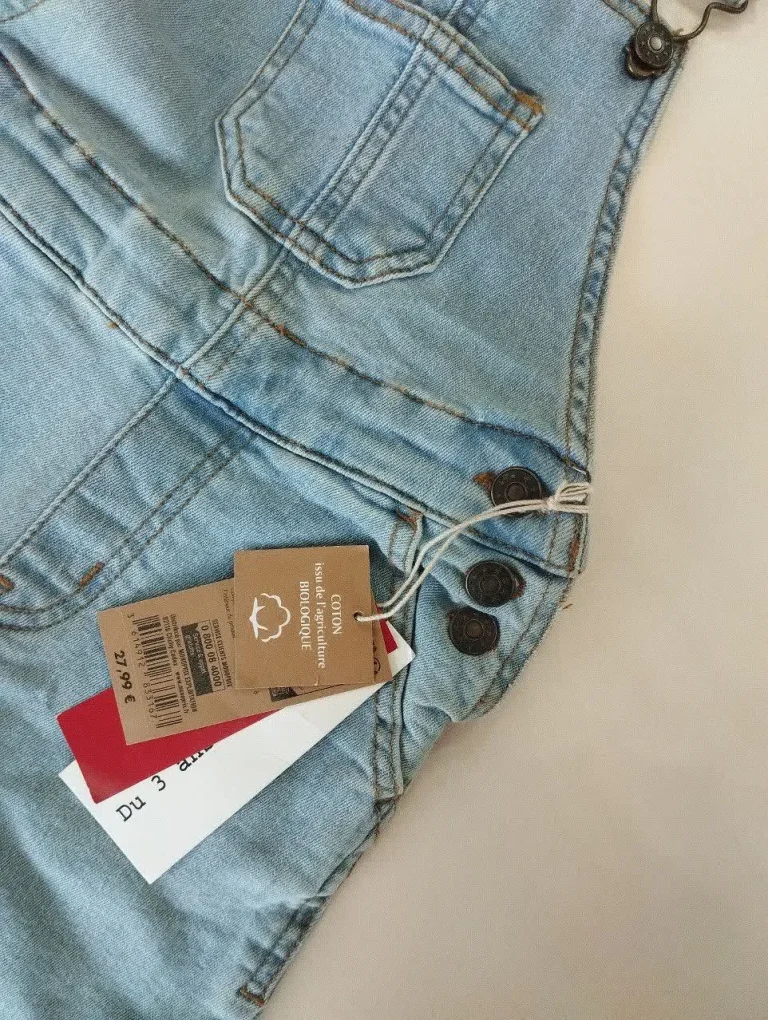 پیشبندی جین روشن MONOPRIX/پیشبندی دخترانه